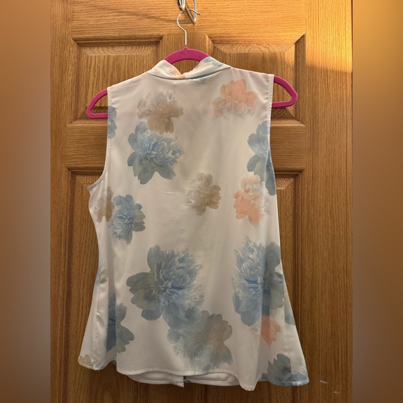 Calvin Klein Women's Floral Blouse - Blue, White, and Pink - Picture 2 of 4